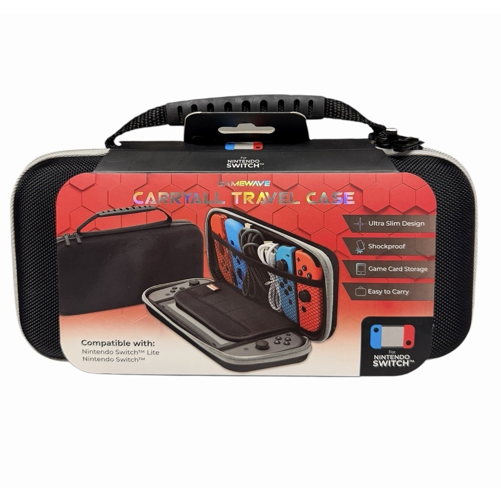 Nintendo Switch/Switch Lite Carryall Travel Case Black Gamewave Black Shockproof
